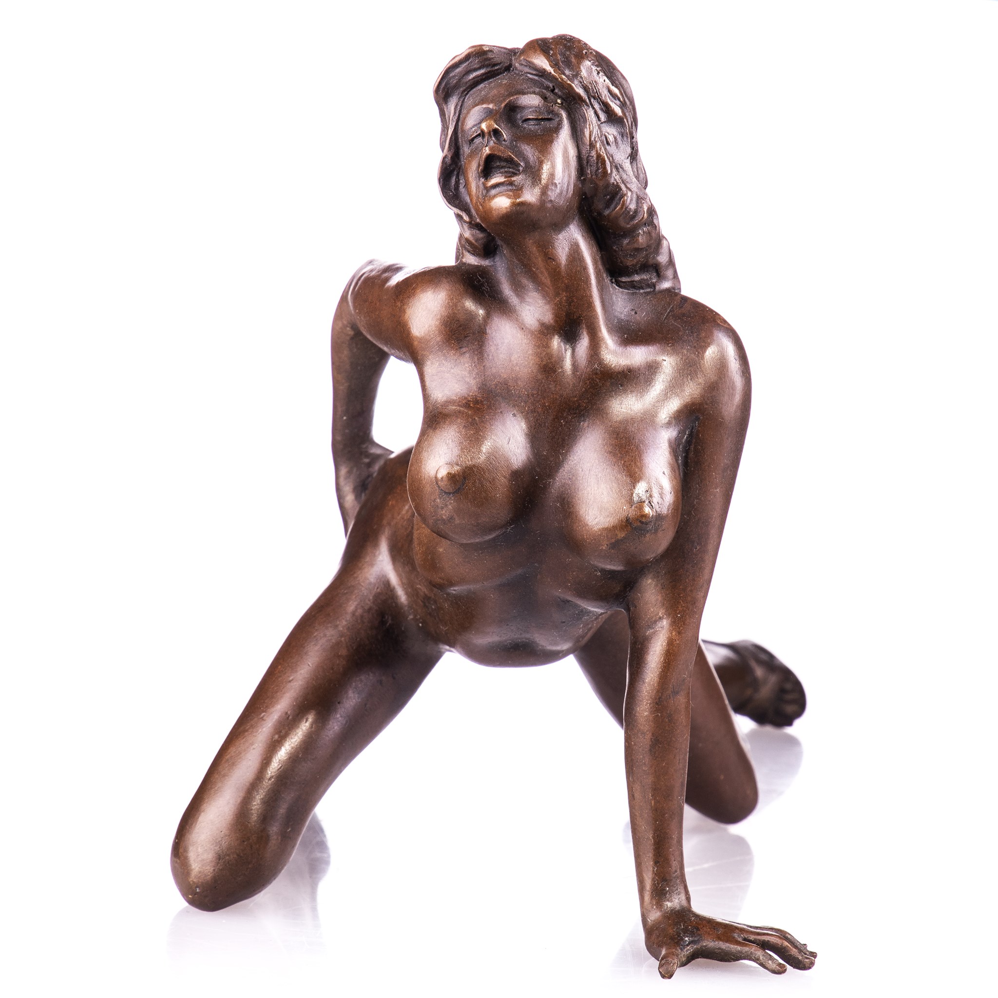 Női akt - erotikus bronz szobor márványtalpon képe